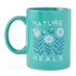 Life Is Good Jake's Mug Nature Heals Floral TURQUOISE GREEN