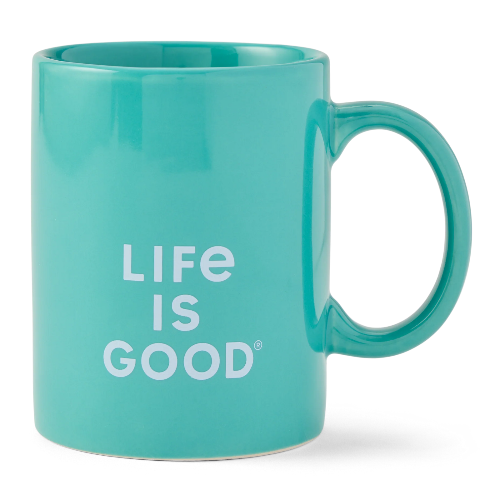 Life Is Good Jake's Mug Nature Heals Floral TURQUOISE GREEN