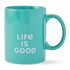 Life Is Good Jake's Mug Nature Heals Floral TURQUOISE GREEN