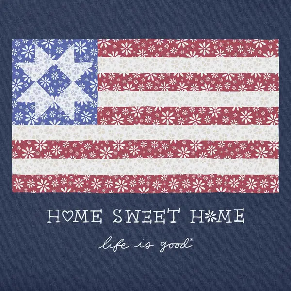 Life is Good W SS Crusher Lite Vee Home Sweet Home Flag DARKEST BLUE