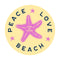Life is Good 4" Circle Sticker Peace Love Beach Starfish SANDY YELLOW
