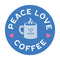 Life is Good 4" Circle Sticker Peace Love Coffee ATHLETIC BLUE