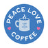 Life is Good 4" Circle Sticker Peace Love Coffee ATHLETIC BLUE