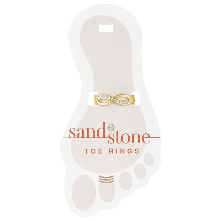 Sand & Stone Toe Ring GOLD INFINITY CZ