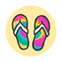 Life is Good 4" Circle Sticker Tie Dye Flip Flops SANDY YELLOW