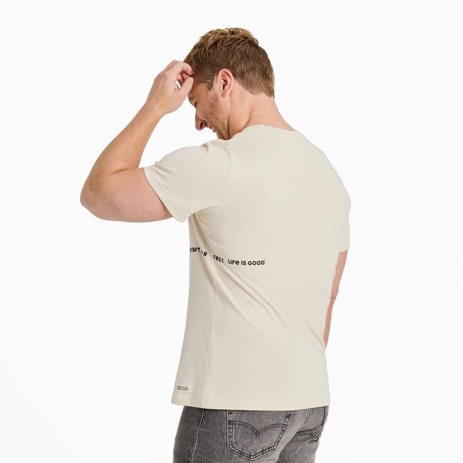 Life is Good M SS Crusher Life Isn't Easy PUTTY WHITE