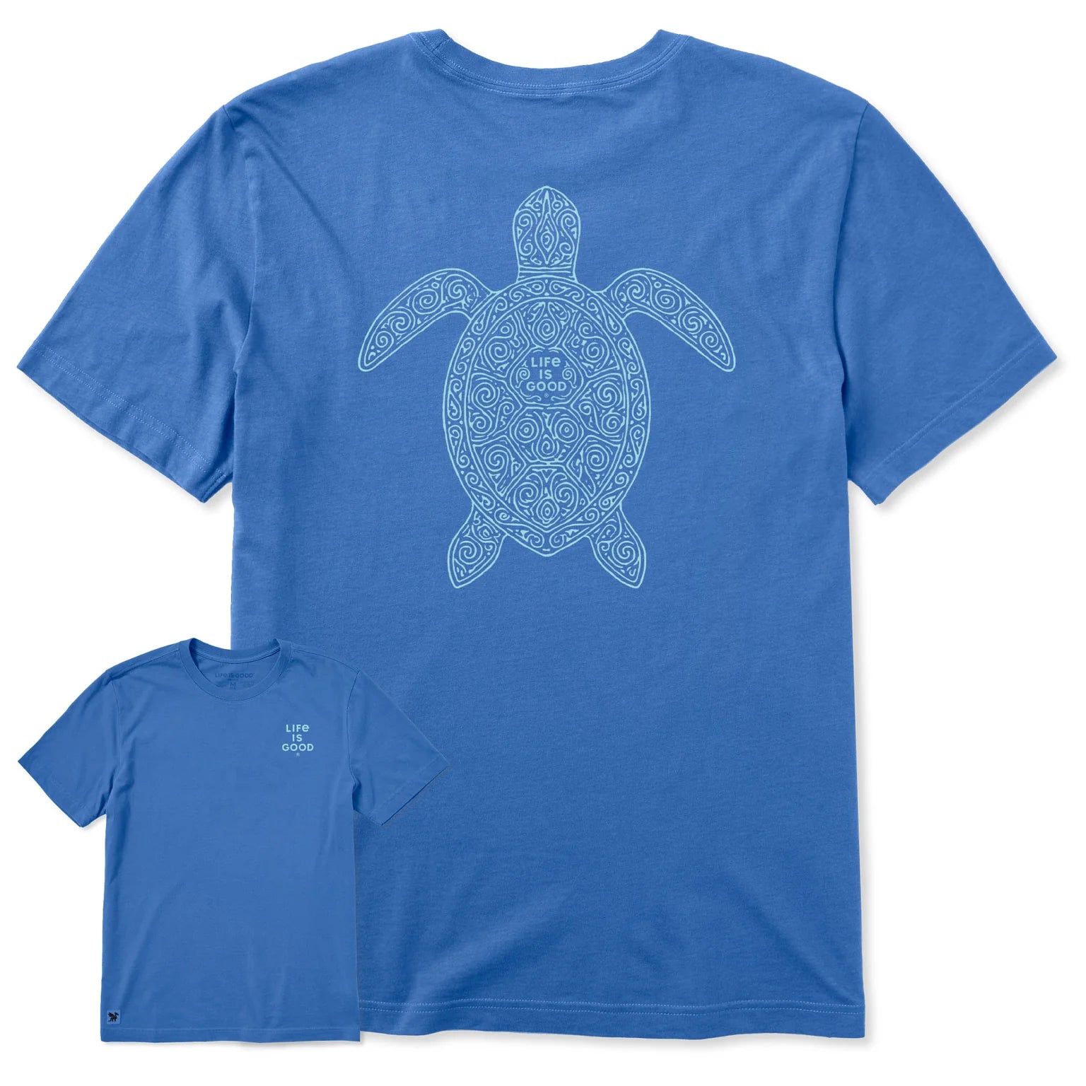 Life is Good M SS Crusher Patterned Turtle Tee ATHLETIC BLUE