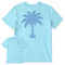 Life is Good M SS Crusher Patterned Palm Tee AQUA BLUE