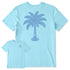 Life is Good M SS Crusher Patterned Palm Tee AQUA BLUE
