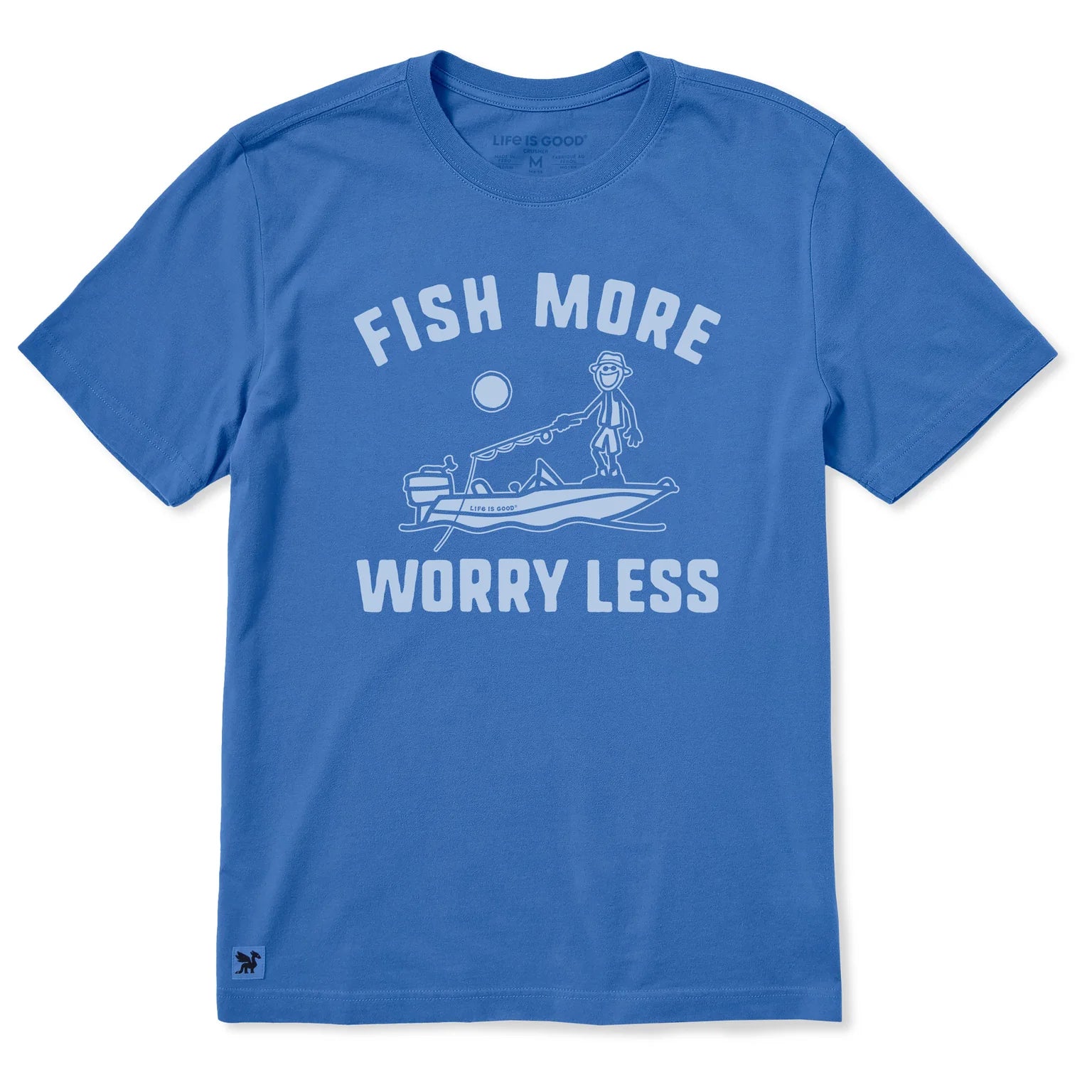 Life is Good M SS Crusher Fish More Jake Tee ATHLETIC BLUE