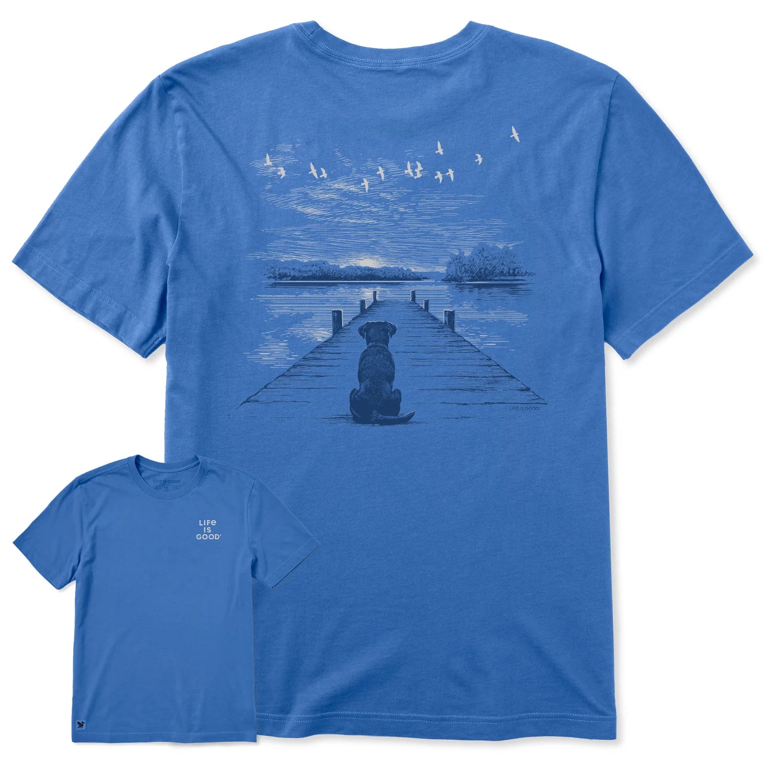 Life is Good M SS Crusher-Lite Dockside Companion Tee ATHLETIC BLUE