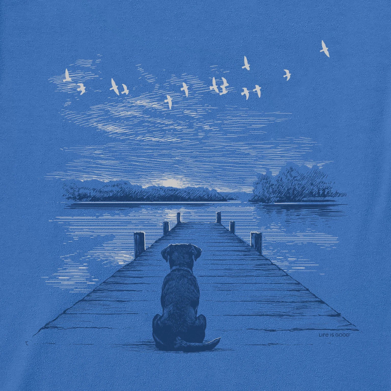 Life is Good M SS Crusher-Lite Dockside Companion Tee ATHLETIC BLUE