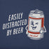 Life Is Good M SS Crusher-Lite Easily Distracted By Beer Tee DARKEST BLUE
