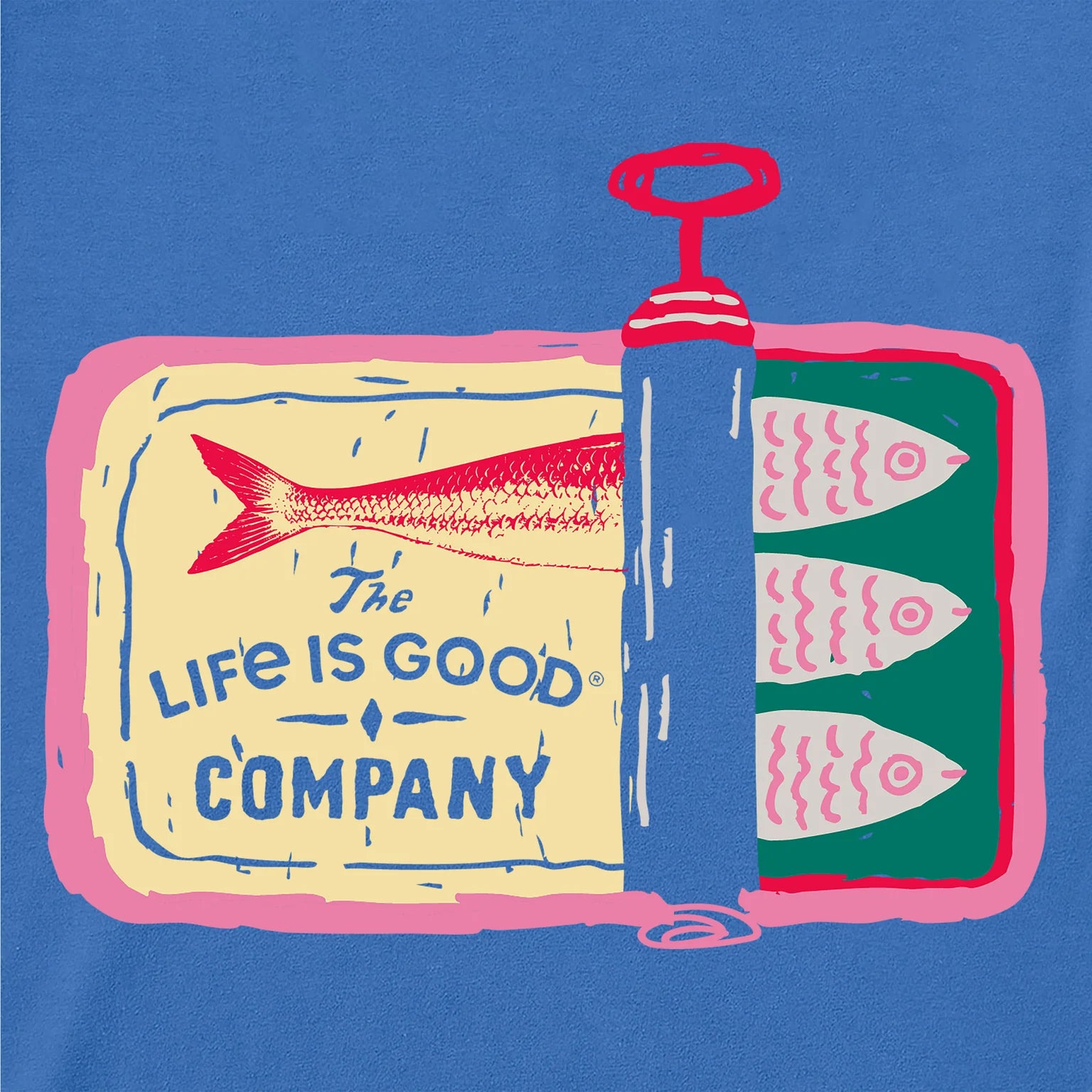 Life is Good W SS Crusher Sardine Tin Tee ATHLETIC BLUE