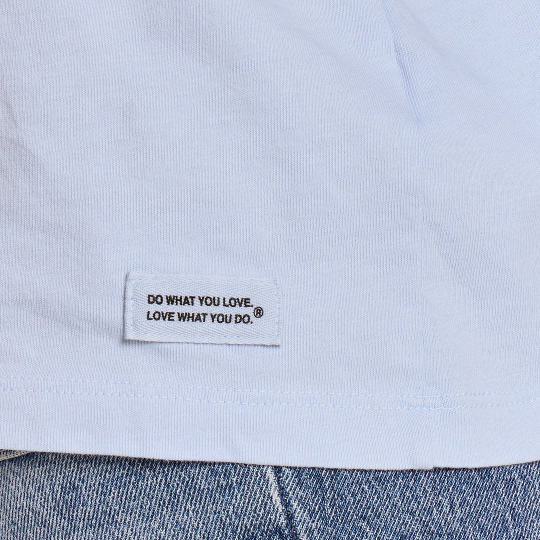 Life is Good W LS Crusher Grateful Day Message Tee GLACIER BLUE