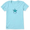 Life is Good W SS Crusher Starfish LIG Vee AQUA BLUE