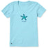 Life is Good W SS Crusher Starfish LIG Vee AQUA BLUE