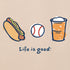 Life is Good W SS Crusher LIG Baseball Trio Vee BIRCH WHITE