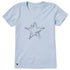 Life is Good W SS Crusher Blooming Wildflower Star Vee GLACIER BLUE