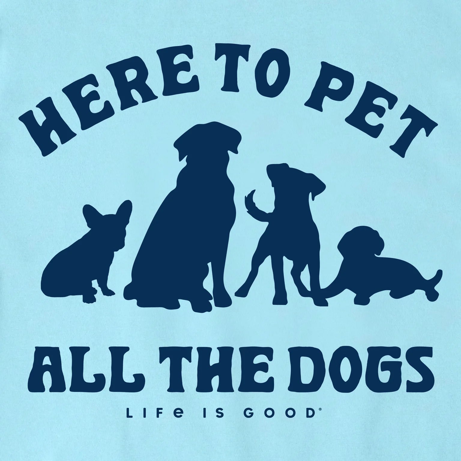 Life Is Good W SS Crusher-Lite Pet All The Dogs Vee AQUA BLUE