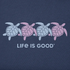 Life Is Good W SS Crusher Lite Rally Swimming Turtles Tee DARKEST BLUE