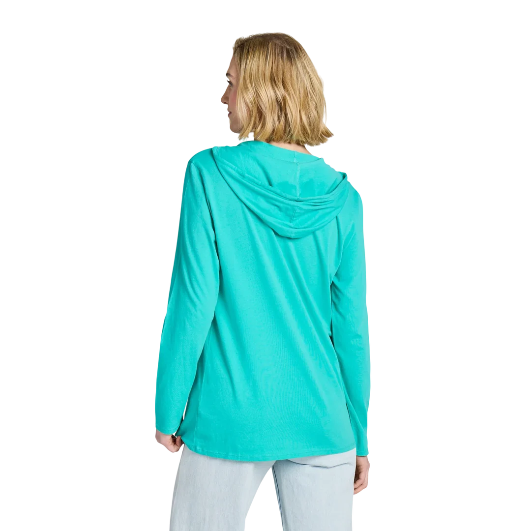 Life is Good W Hooded Crusher Best Things Floral Paw TURQUOISE GREEN