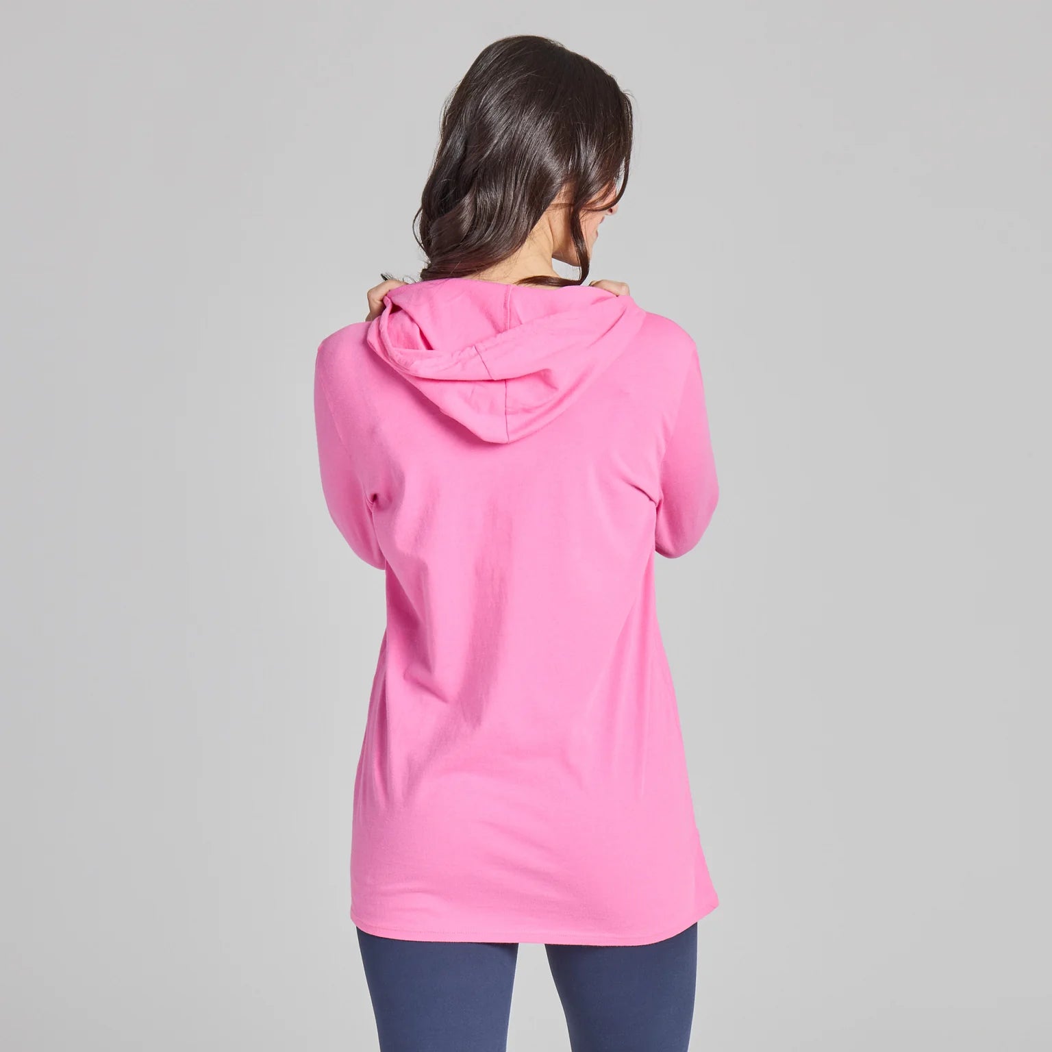 Life is Good W LS Floral Butterfly Hooded Crusher-Lite Tee WATERMELON PINK