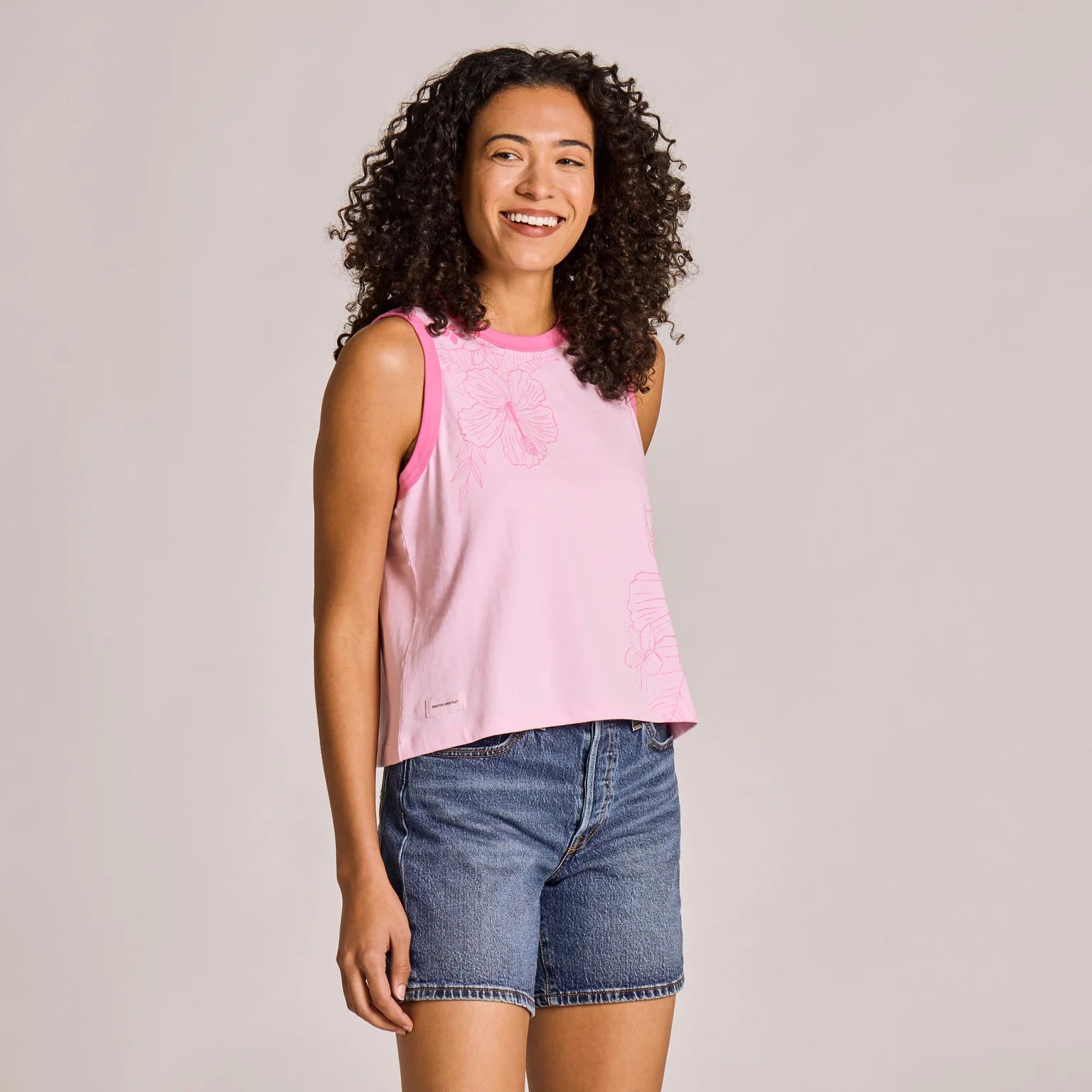 Life Is Good W Boxy Tank Tropical Vibe SEASHELL PINK