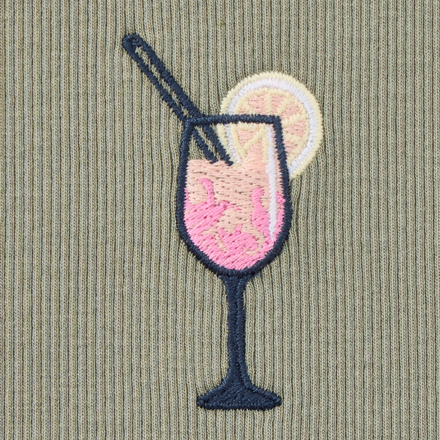Life Is Good W Fitted Tank Embroidered Spritz MOSS GREEN