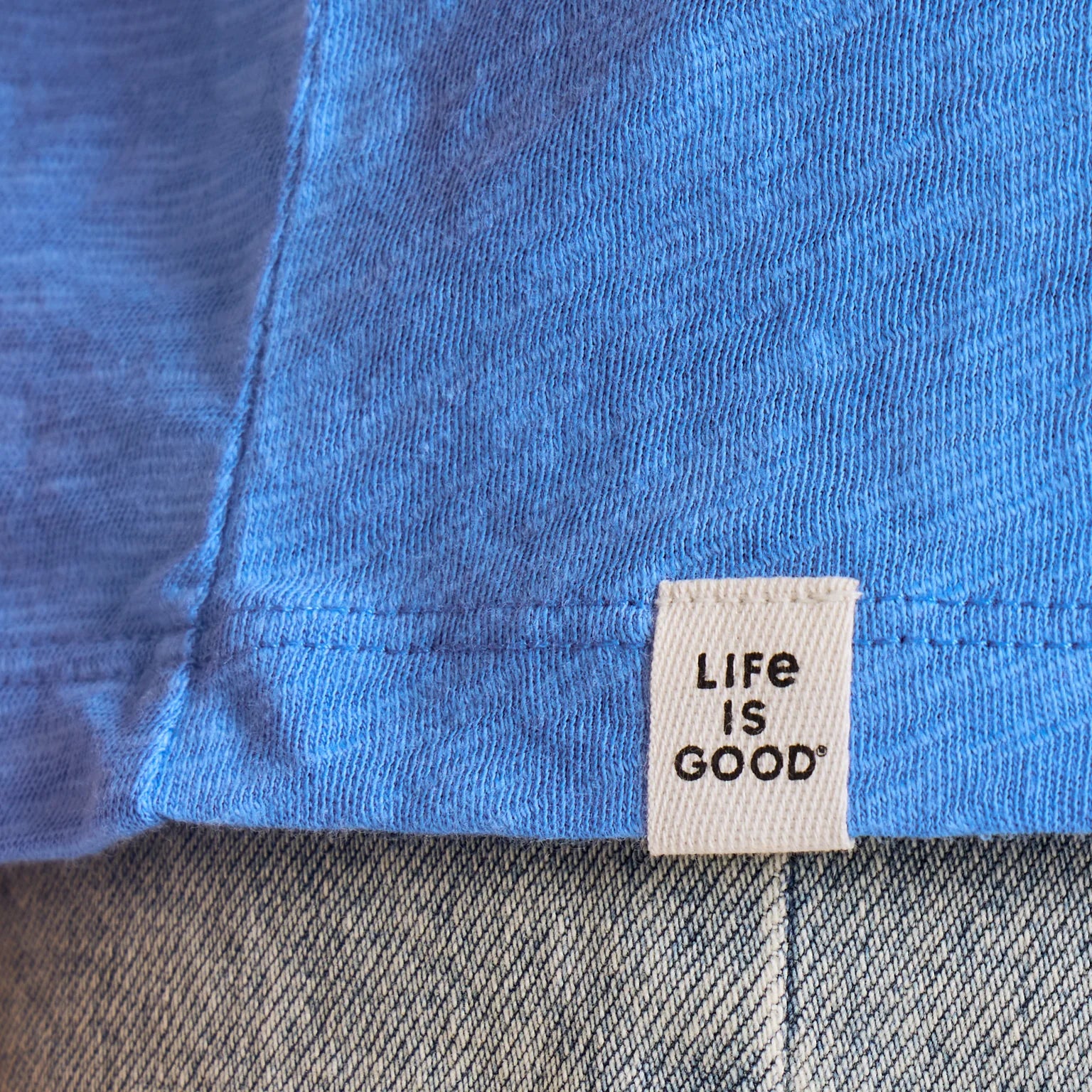 Life Is Good W Textured Slub Tank Paw ATHLETIC BLUE