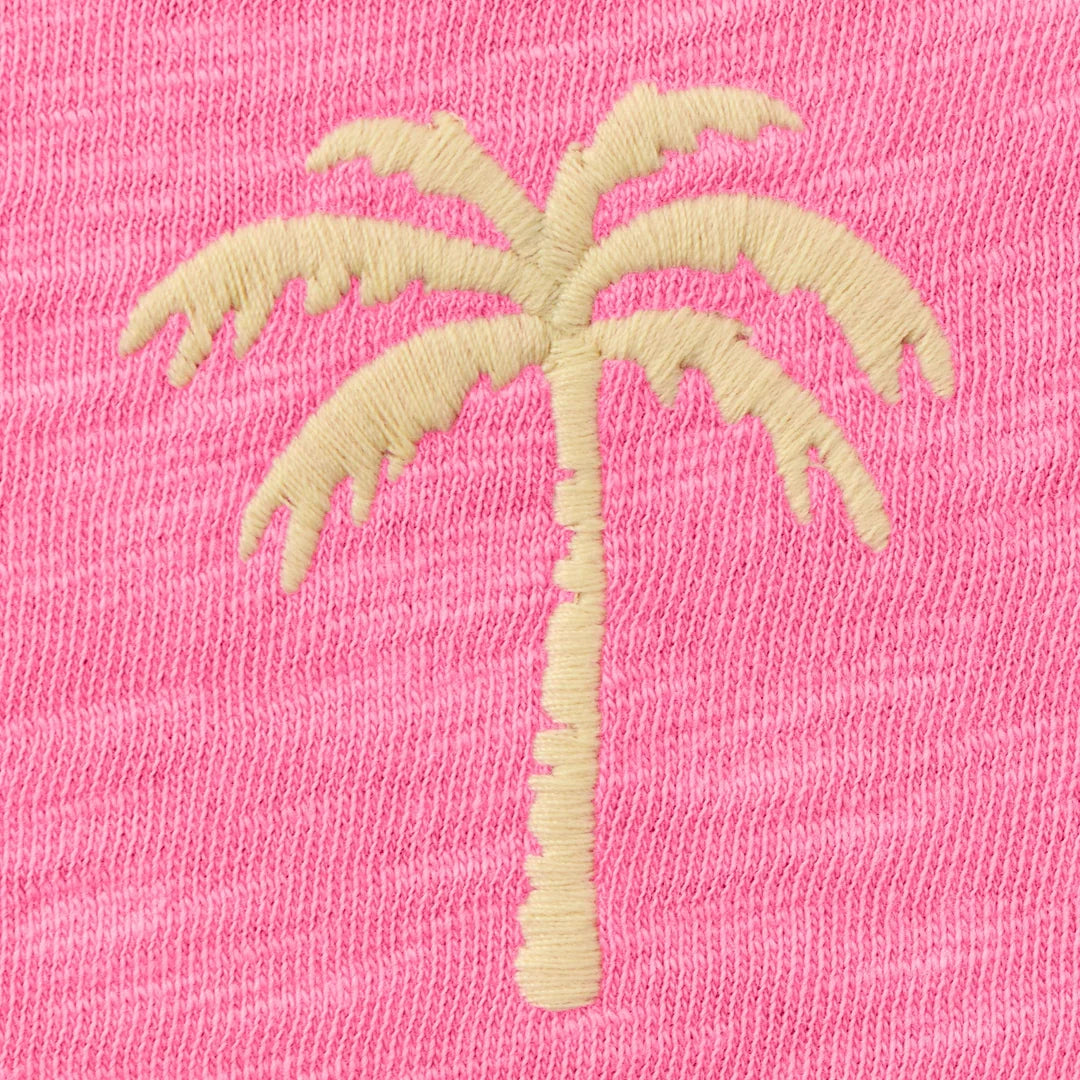 Life is Good W Textured Slub Tank Palm WATERMELON PINK