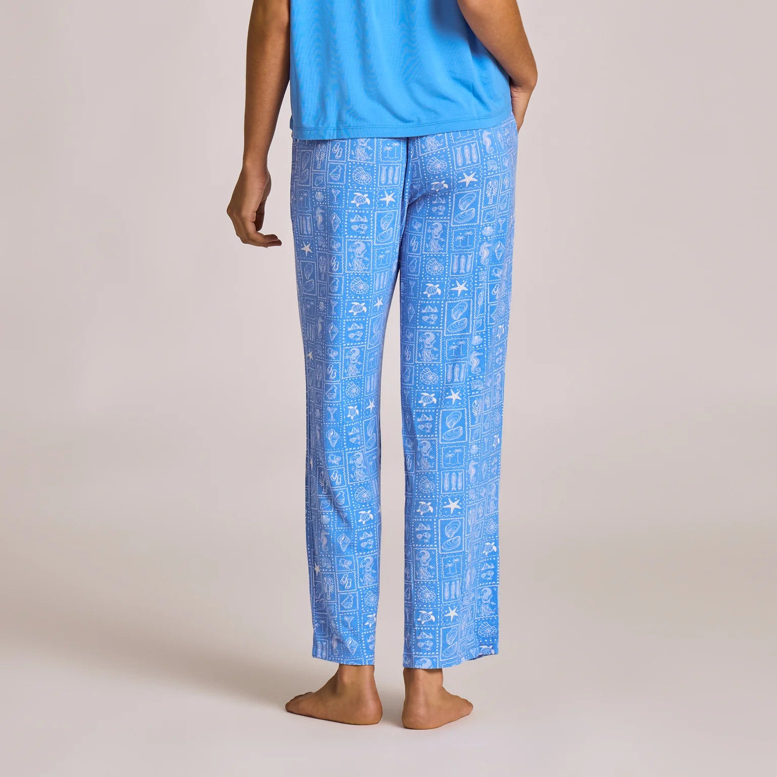 Life is Good W Coastal Stamp Sleep Pant ATHLETIC BLUE