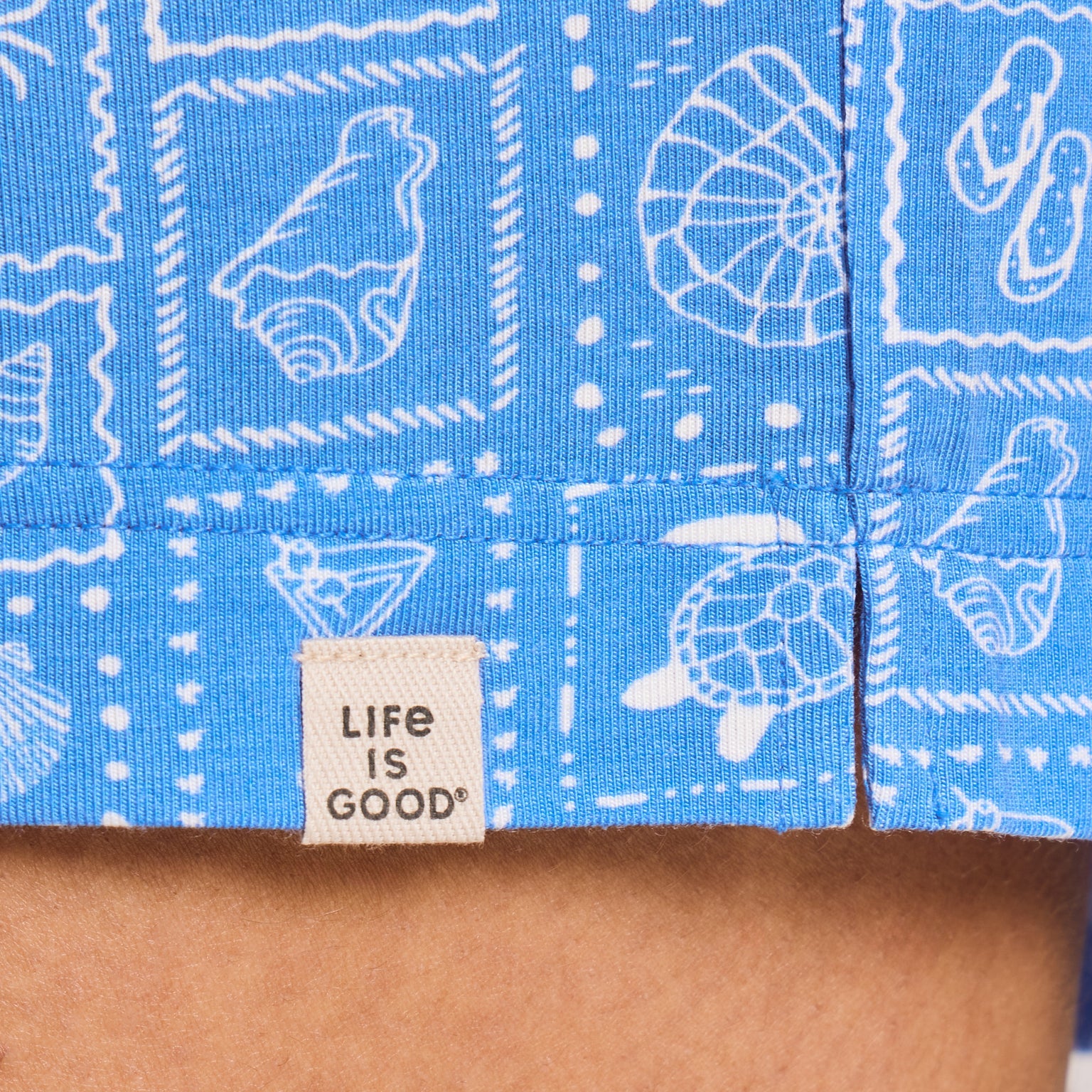 Life Is Good W Sleep Short Coastal Stamp ATHLETIC BLUE