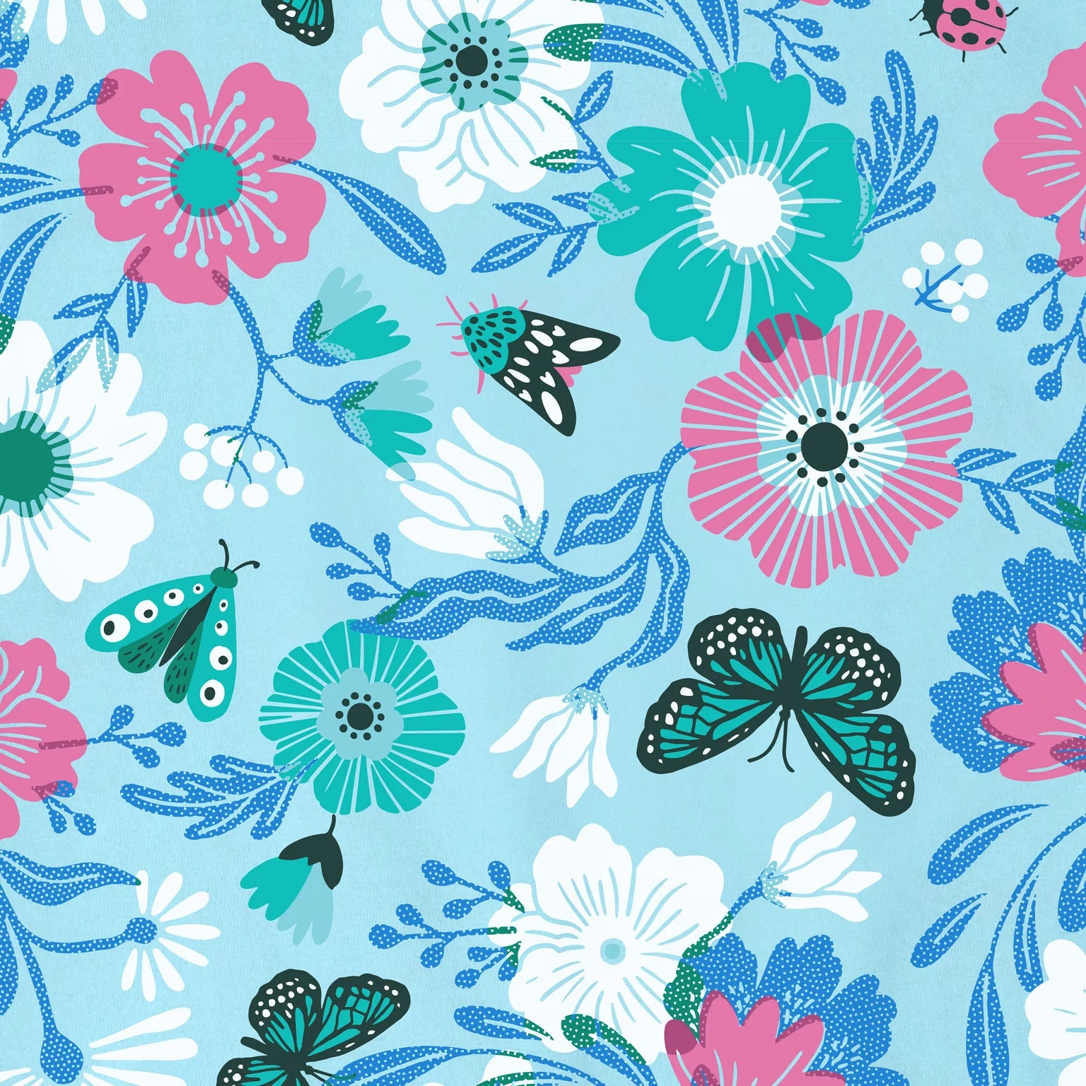 Life is Good W Snuggle Up Sleep Short Summer Garden AQUA BLUE