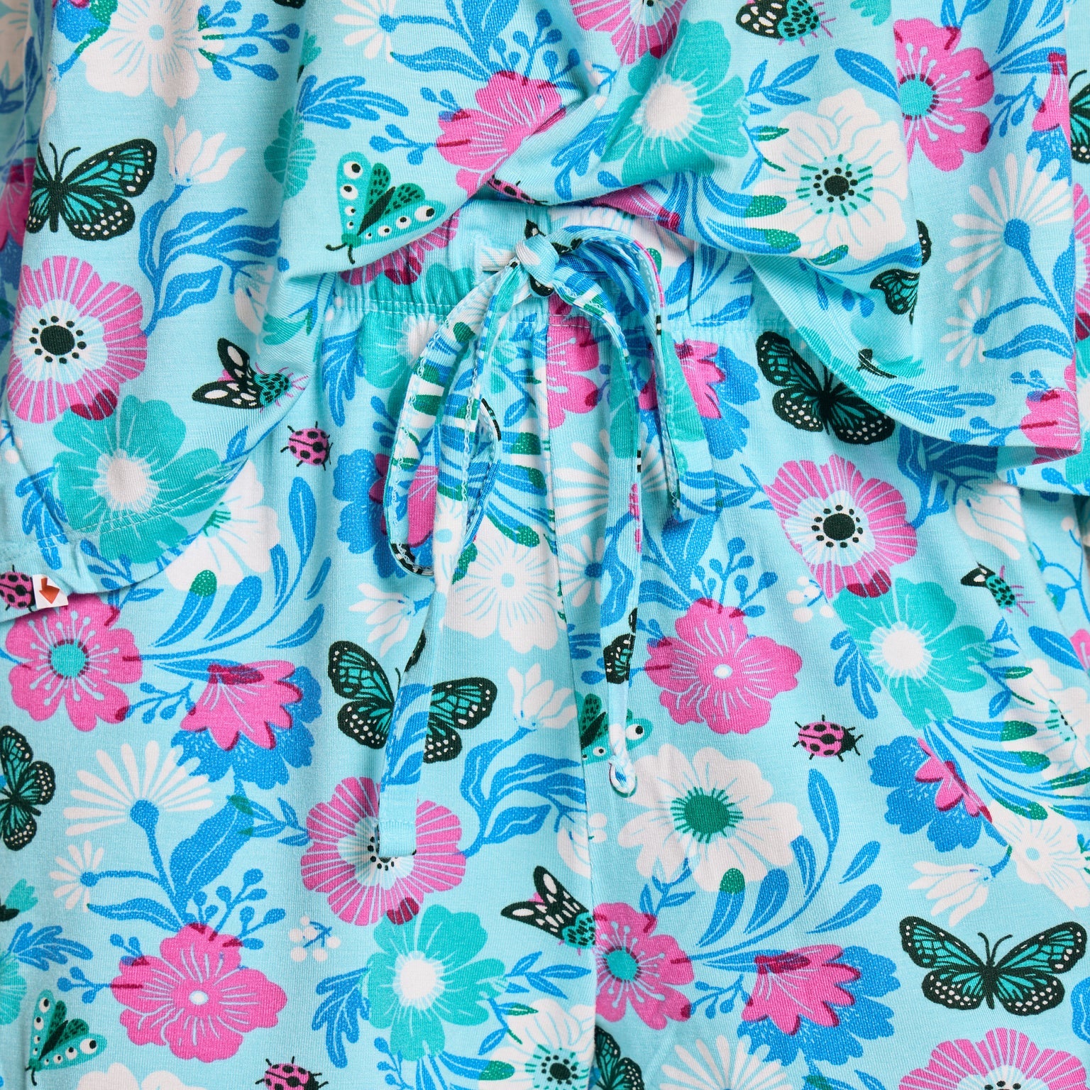 Life is Good W Snuggle Up Sleep Short Summer Garden AQUA BLUE