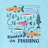 Life Is Good Kids SS Crusher Hooked On Fishing Tee AQUA BLUE