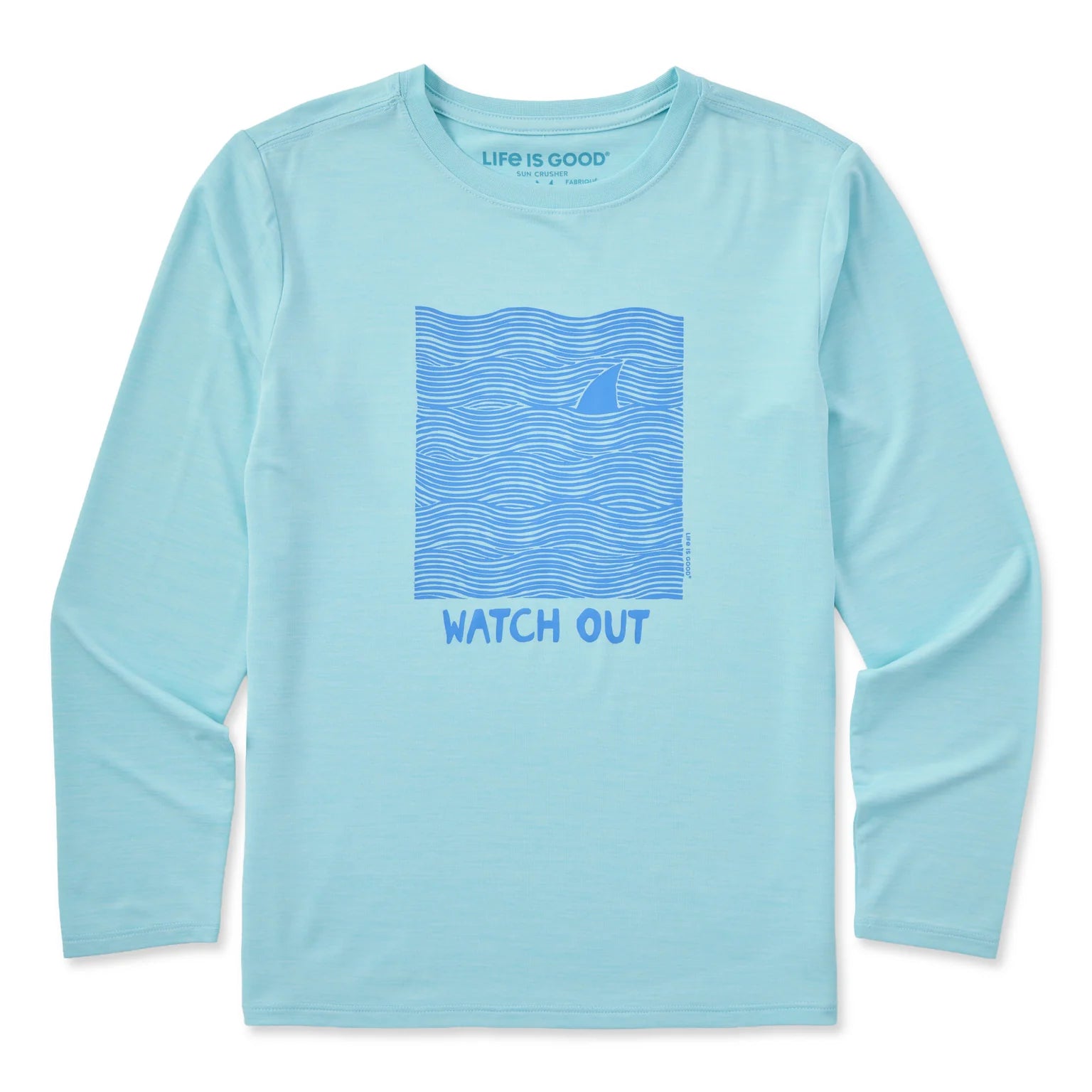 Life Is Good Kids LS Sun Crusher Watch Out AQUA BLUE