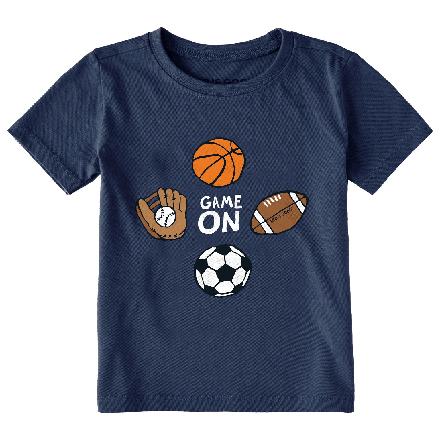Life Is Good Toddler SS Crusher Game On Sports Tee DARKEST BLUE