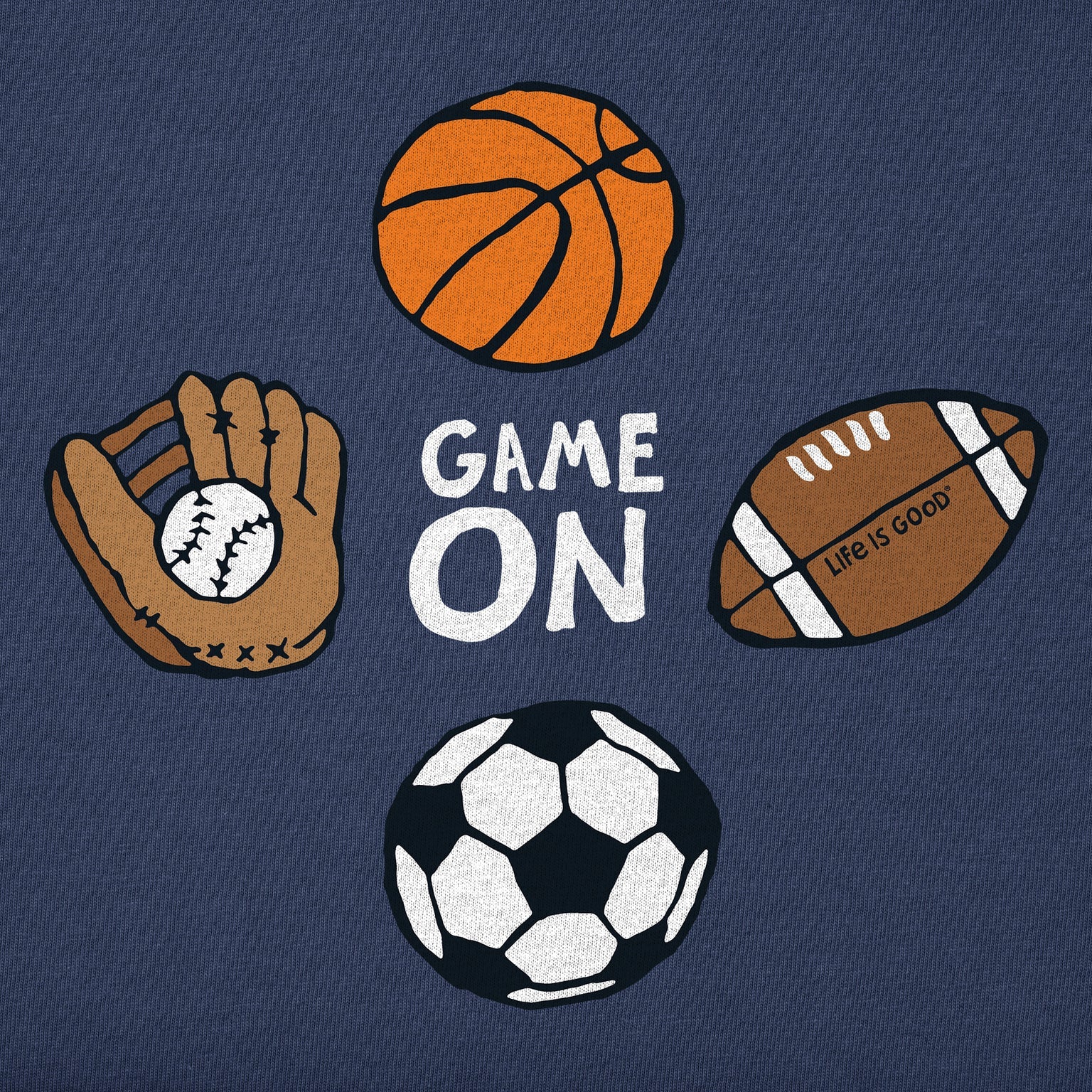 Life Is Good Toddler SS Crusher Game On Sports Tee DARKEST BLUE