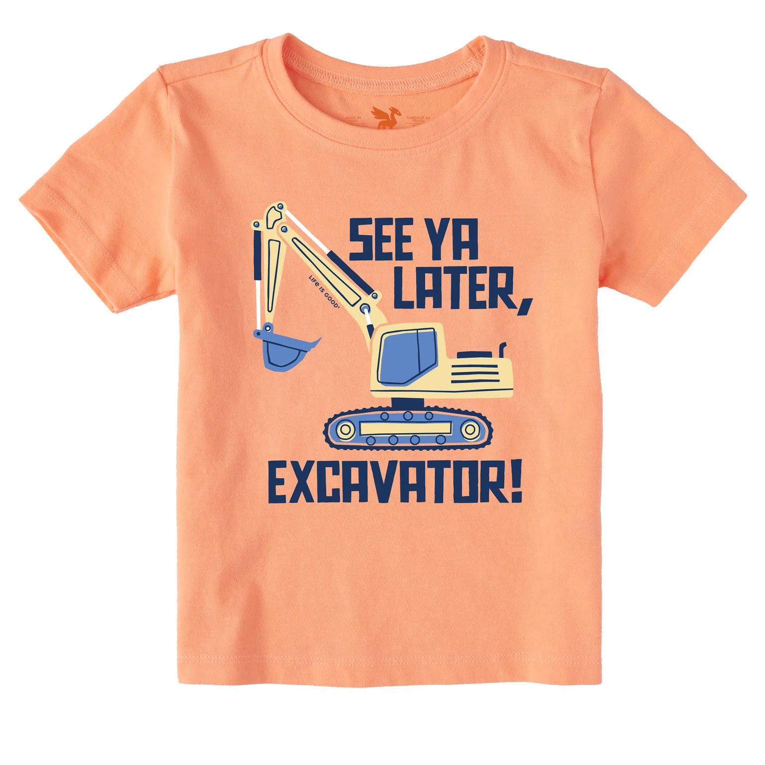 Life is Good Toddler SS Crusher See Ya Later Excavator Tee CANYON ORANGE
