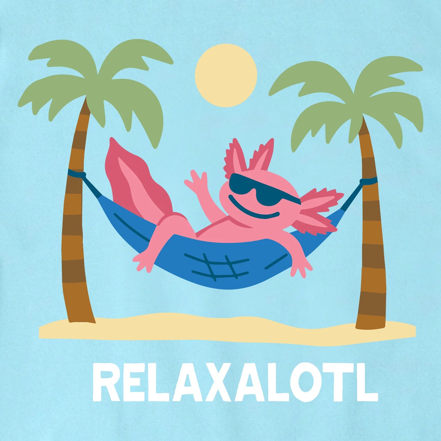 Life Is Good Toddler SS Crusher Relaxalotl Axolotl Tee AQUA BLUE