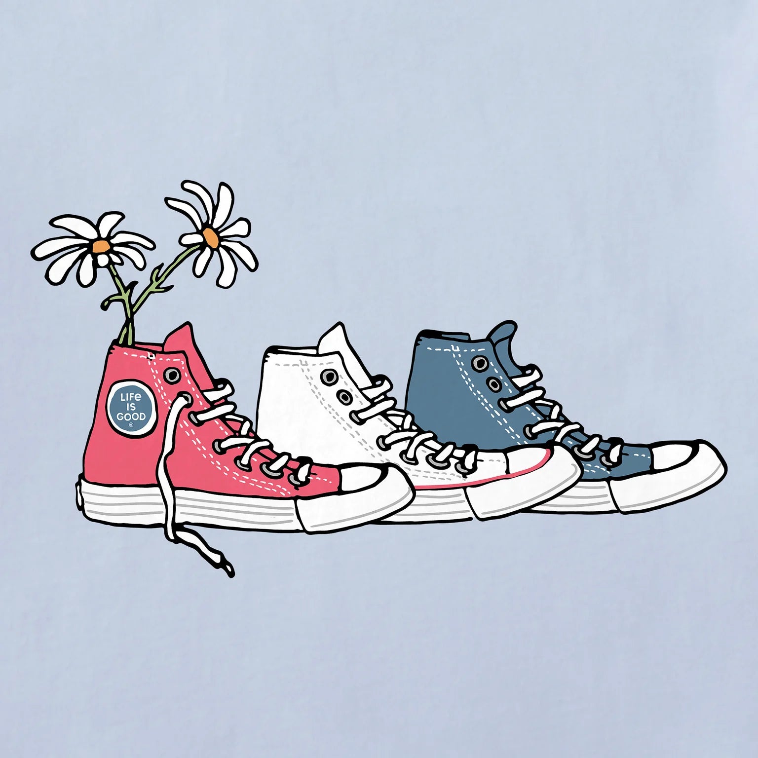 Life Is Good W Crusher Lite Patriotic Daisy Sneakers GLACIER BLUE