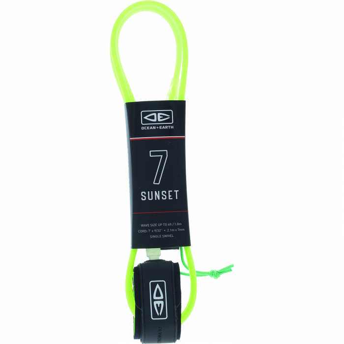 Ocean & Earth Sunset Leash 7' LIME