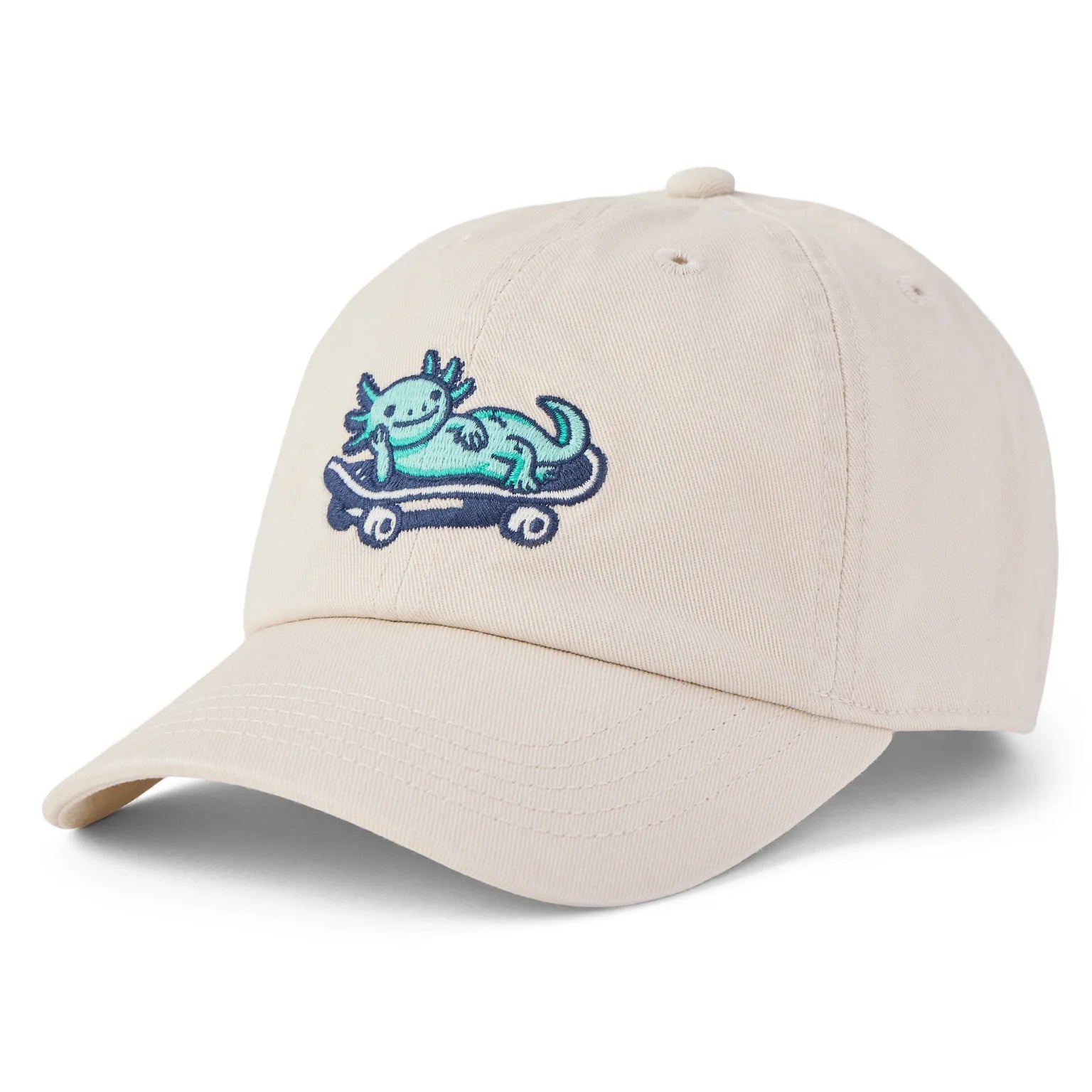 Life Is Good Kids Chill Cap Relaxalotl Skateboard BIRCH WHITE