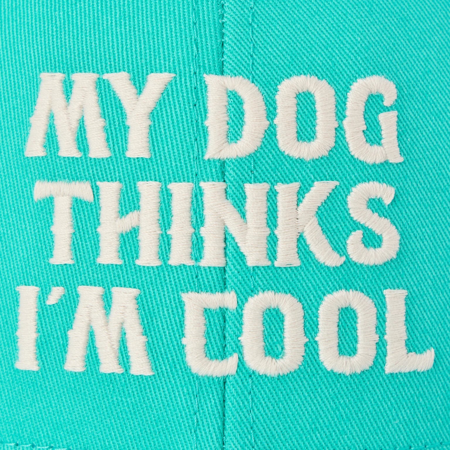 Life is Good Trucker Hat My Dog Thinks I'm Cool TURQUOISE / BIRCH