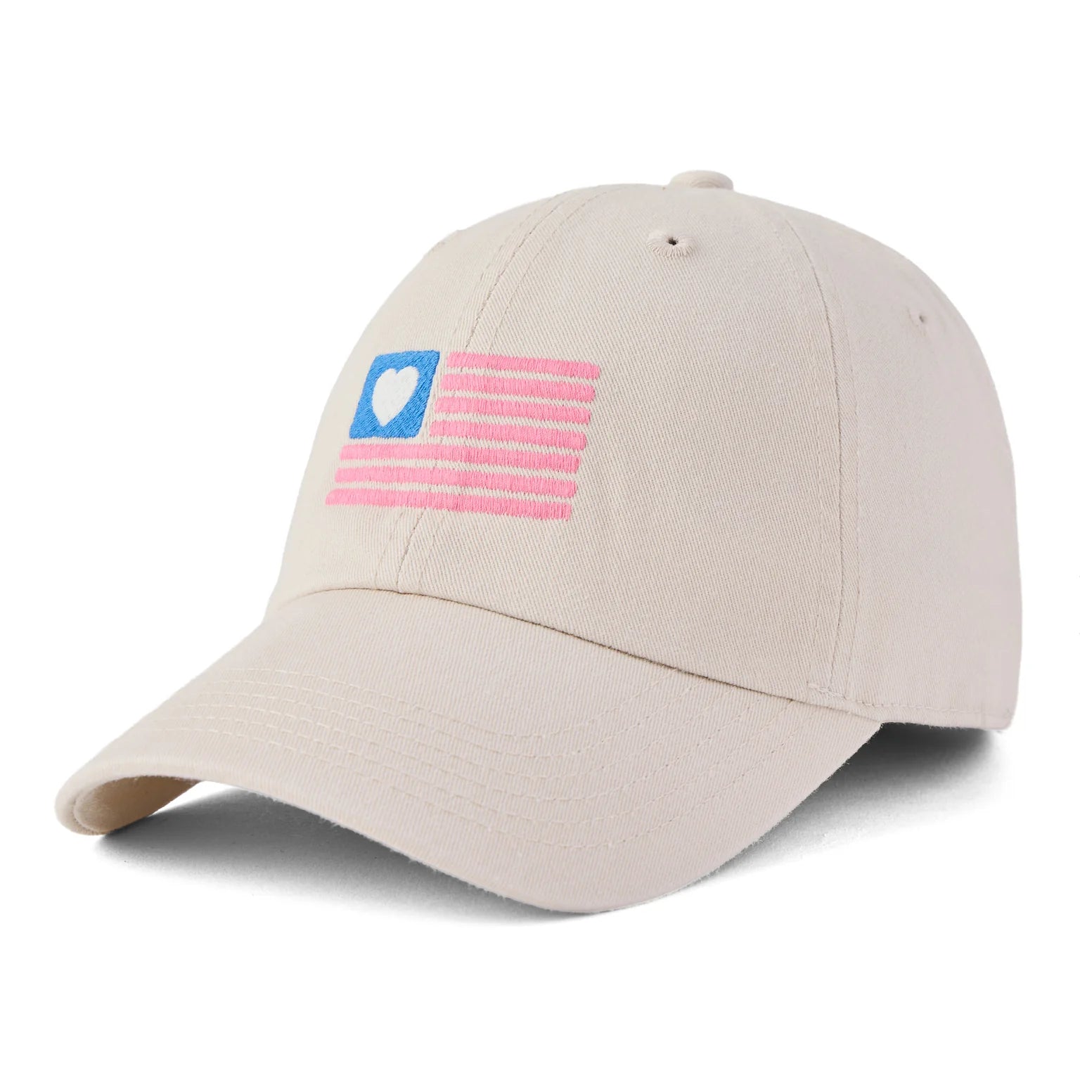 Life is Good Chill Cap Hearts and Stripes Forever BIRCH WHITE