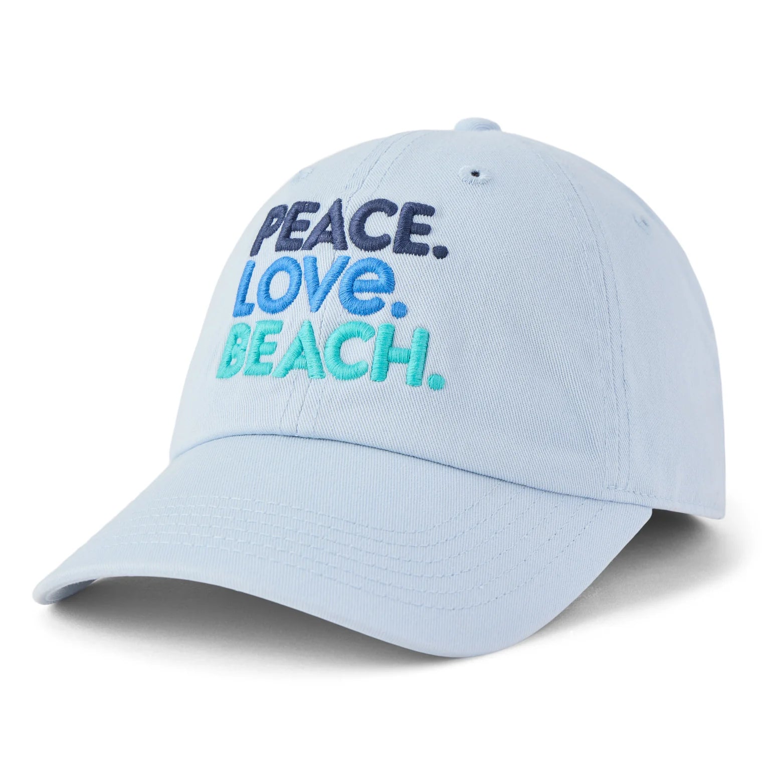 Life is Good Chill Cap Peace Love Beach GLACIER BLUE