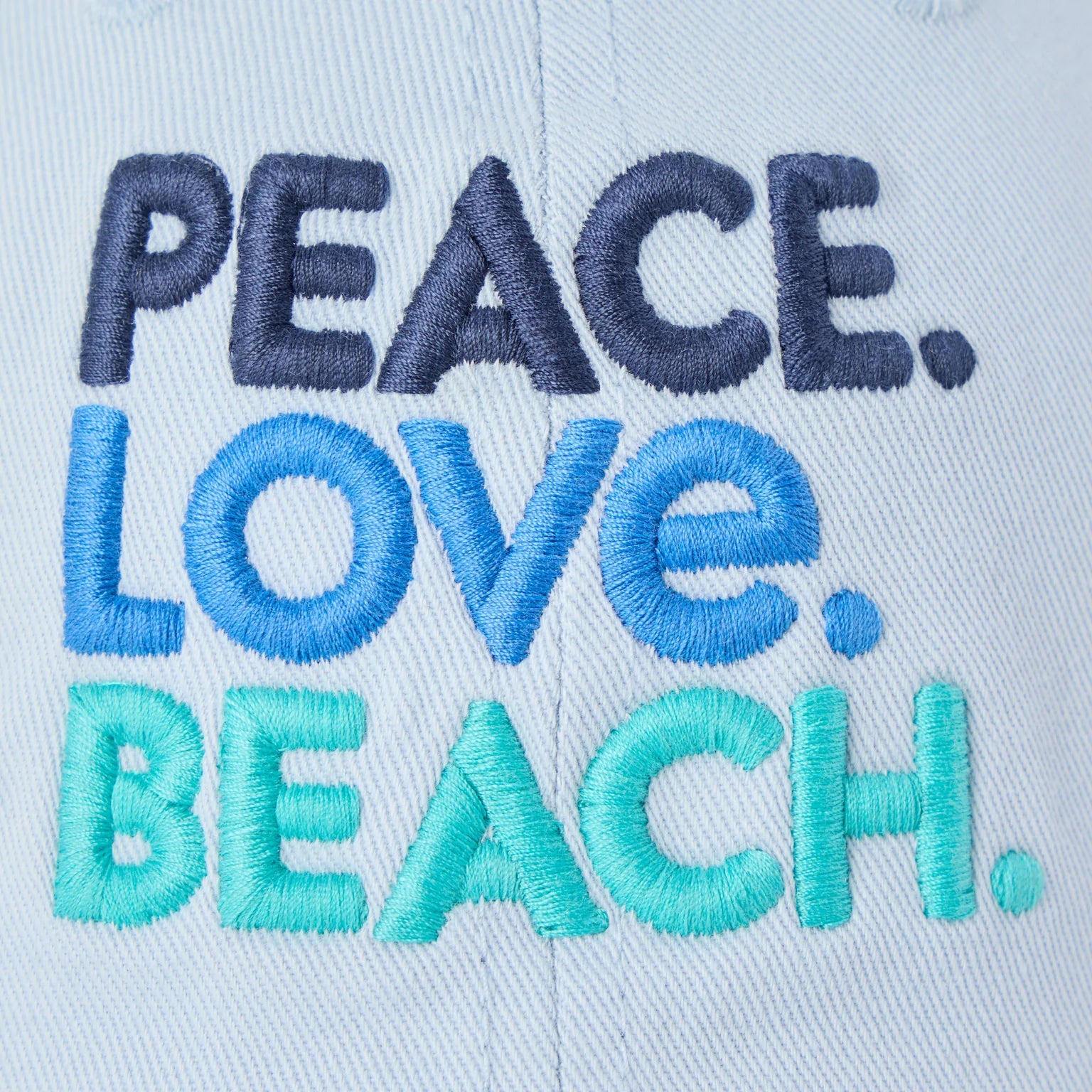 Life is Good Chill Cap Peace Love Beach GLACIER BLUE
