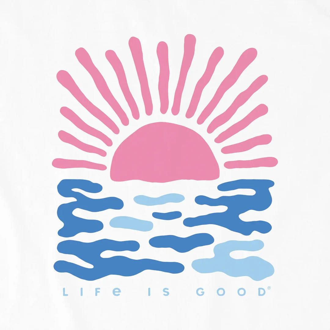 Life is Good W SS Boxy Tee Sun Over Water CLOUD WHITE
