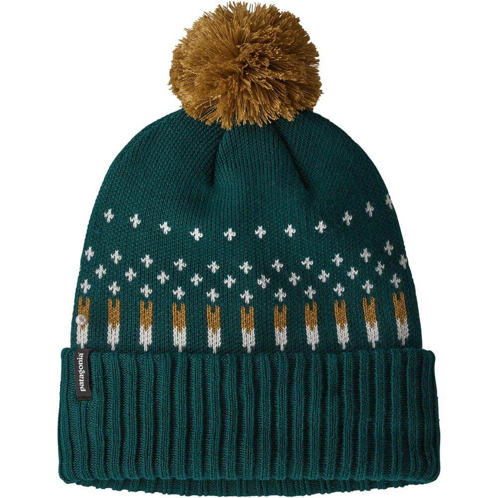 Patagonia Powder Town Beanie Smowfall Knit DARK BOREALIS GREEN